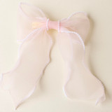 The Darling Effect Sheer Pearl Hair Bow in Blush