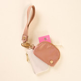 The Darling Effect Dynamic Duo Pouch Wristlet in Beige