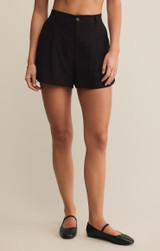 Z Supply Women's Topanga Linen Shorts in Black