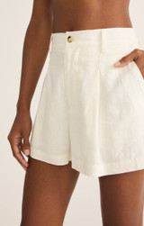 Z Supply Women's Topanga Linen Shorts in White