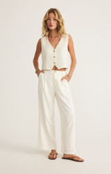 Z Supply Women's Marta Linen Vest in White