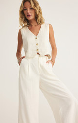 Z Supply Women's Marta Linen Vest in White