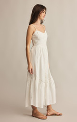 Z Supply Women's Citadelle Embroidered Linen Maxi Dress in White