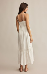 Z Supply Women's Citadelle Embroidered Linen Maxi Dress in White