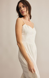 Z Supply Women's Citadelle Embroidered Linen Maxi Dress in White