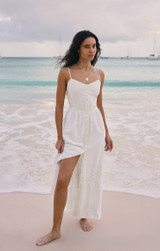 Z Supply Women's Citadelle Embroidered Linen Maxi Dress
