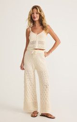 Z Supply Women's Tay Crochet Cropped Tank Top in Sea Salt