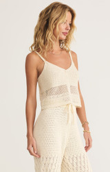 Z Supply Women's Tay Crochet Cropped Tank Top in Sea Salt