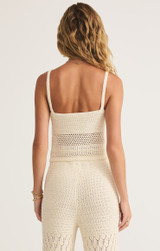 Z Supply Women's Tay Crochet Cropped Tank Top in Sea Salt