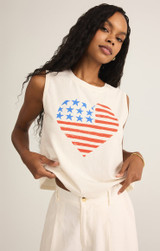 Z Supply Women's Stars & Stripes La Mer Tank in Sea Salt