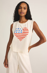 Z Supply Women's Stars & Stripes La Mer Tank in Sea Salt