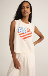 Z Supply Women's Stars & Stripes La Mer Tank in Sea Salt