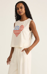 Z Supply Women's Stars & Stripes La Mer Tank in Sea Salt