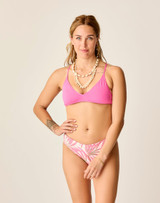 carve Designs Women's St Barth Reversible Bikini Bottom  in Pink Oasis