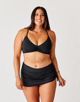 Carve Designs Women's Hoku Swim Skort in Black full length