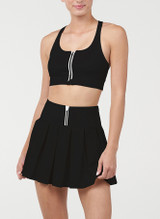 Thrive Societe Women's Endure Zip Bra Black front view