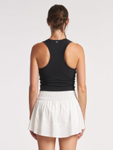 Thrive Societe Women's Endure Rib Bra Tank Top in Black front view