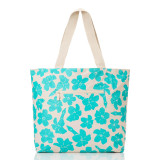 Aloha Collection Day Tripper Tote Bag in Puakenikeni Buds - Blue Lagoon