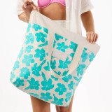 Aloha Collection Day Tripper Tote Bag in Puakenikeni Buds - Blue Lagoon