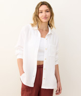 Marine Layer Women's Jane Relaxed Button Shirt in White