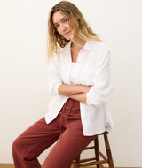 Marine Layer Women's Jane Relaxed Button Shirt in White