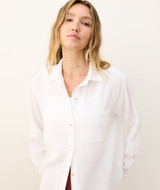 Marine Layer Women's Jane Relaxed Button Shirt in White