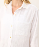 Marine Layer Women's Jane Relaxed Button Shirt in White