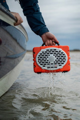 The Turtlebox Gen 3 Speaker in Orange/White