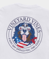 Vineyard Vines Men's USA Flag Mountain Dog Pocket Tee