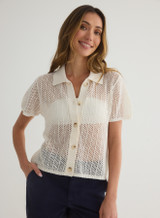 Bella Dahl Women's Short Sleeve Button Down back view