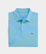 The Vineyard Vines Men's Bradley Stripe Sankaty Polo in Sea Splash Blue