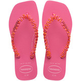 The Havaianas Women's Slim Square Boho Flip Flops in Pink Flux