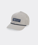 The Vineyard Vines Rubber Patch Logo Performance Hat in Grey
