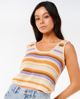 Rip Curl Women's Cala Nights Knit Tank Top in Light Orange