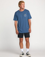 Billabong Men's Rockies A/Div Tee in Deep Blue front view