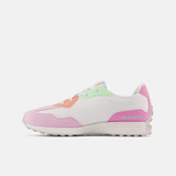 New Balance Little Kids' 327 Sneakers White and Raspberry top view