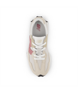 The New Balance Big Kids' 327 Sneakers in Grey Matter and Rosewood
