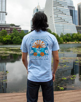 TYLER'S Flatwater Dam That Cancer 2025 Giveback Tee in gray, angled view