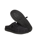 HeyDude Men's Wally Slip Stretch Sox Shoes Black side view