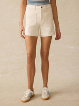 Faherty Women's Stretch Pocket Shorts in Egret side view