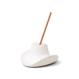 Paddywax Cowboy Hat Incense Holder White front view