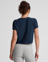 Beyond Yoga Women's Featherweight Supreme Cropped Tee in Nocturnal Navy