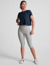 Beyond Yoga Women's Featherweight Supreme Cropped Tee in Nocturnal Navy