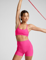 Beyond Yoga Women's Spacedye Keep Pace 3" Shorts in Pink Glow Heather