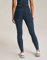 Beyond Yoga Women's Spacedye Midi High Waisted Legging in Nocturnal Navy front view