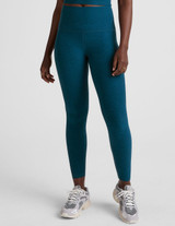 Beyond Yoga Women's Spacedye Midi High Waisted Legging in Blue Gem Heather front