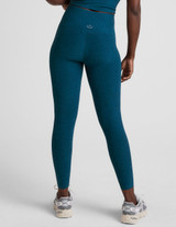 Beyond Yoga Women's Spacedye Midi High Waisted Legging in Blue Gem Heather back