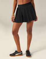 Beyond Yoga Women's If You Pleats Mini Skirt in true black