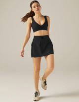 Beyond Yoga Women's Stretch Woven In Stride Lined Skirt in Black