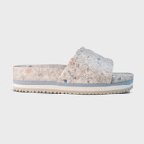 Fleks Women's East Beach Platform Slides Faded Denim sole view